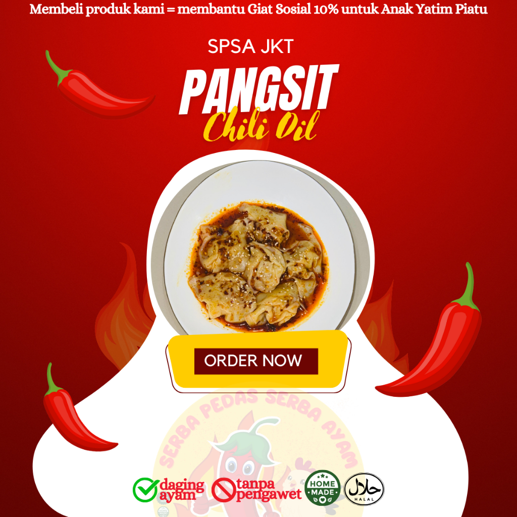

PAKET HEMAT 10rb 3Pcs Pangsit Wonton Ayam Chili Oil by SPSA