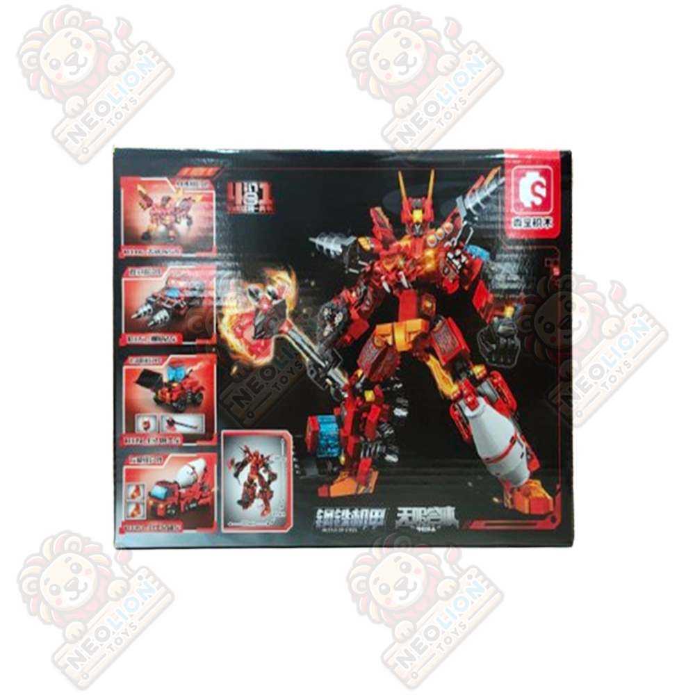 Mainan Bricks Block Sembo Mecha of Steel Red Construction 4in1 Robot 103356