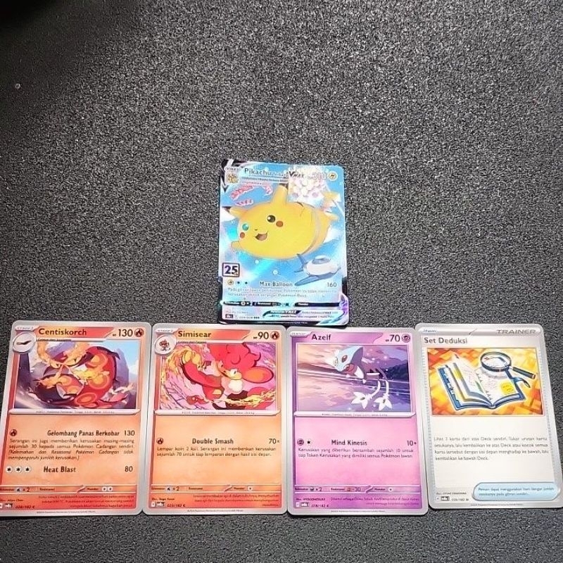 Kartu Pokemon Pikachu VMAX hologram dan Extra bonus (paket beli 1 dapat 5) murah 