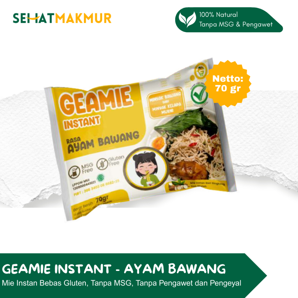 

Geamie Instant - Ayam Bawang (Mie Instant Sehat Tanpa MSG, Gluten, Pengawet dan Pengenyal)