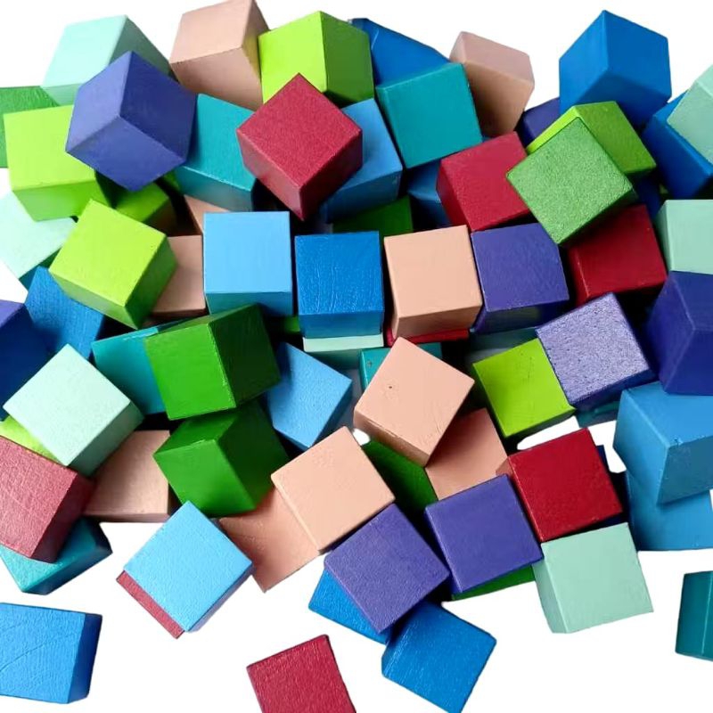 BALOK KUBUS WARNA TERLENGKAP SATUAN / BUILDING BLOCK BALOK SUSUN MAINAN KAYU EDUKASI ANAK