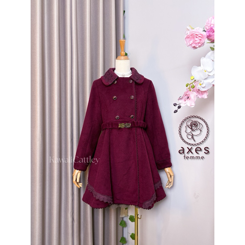 Axes Femme Coat Winter Maroon