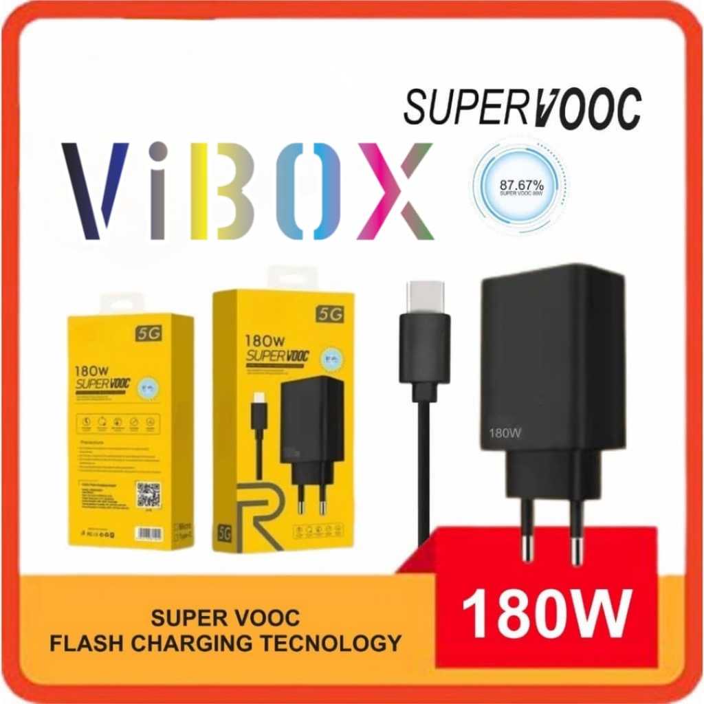 Charger Black  Realme11 5G 180W Support FastCharging super Vooc kompatible semua hp smartphone andro
