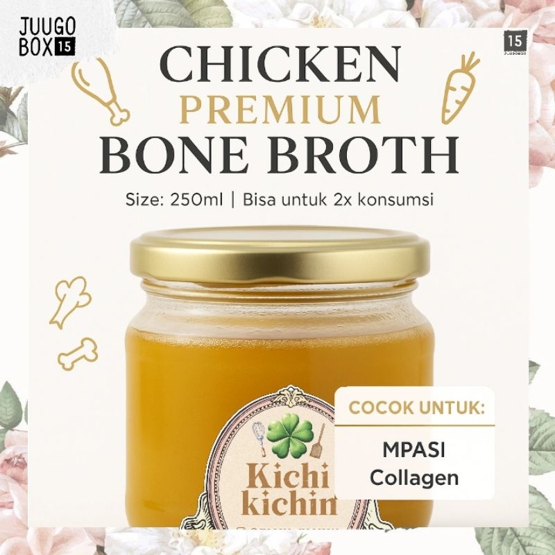 

READY INSTANT - Chicken Premium Bone Broth 250ml · Premium Soup Kaldu Tulang Ayam Bagus untuk Mpasi dan kaya akan Collagen tanpa Botox dan untuk Detox