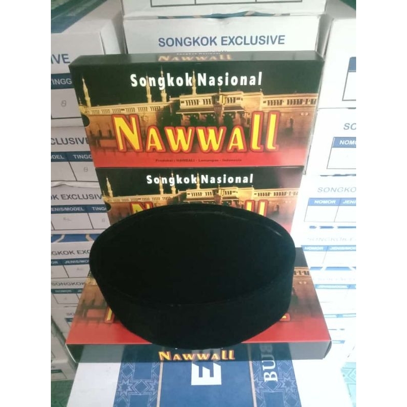 (grosir) peci hitam nawwal original tinggi 8-9-10 kopiah hitam nawwal songkok hitam nawwal