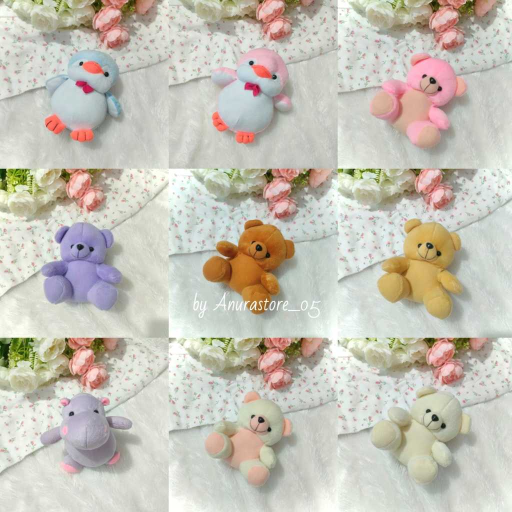 Boneka Teddy Bear Mini Premium 15cm untuk Buket Hampers
