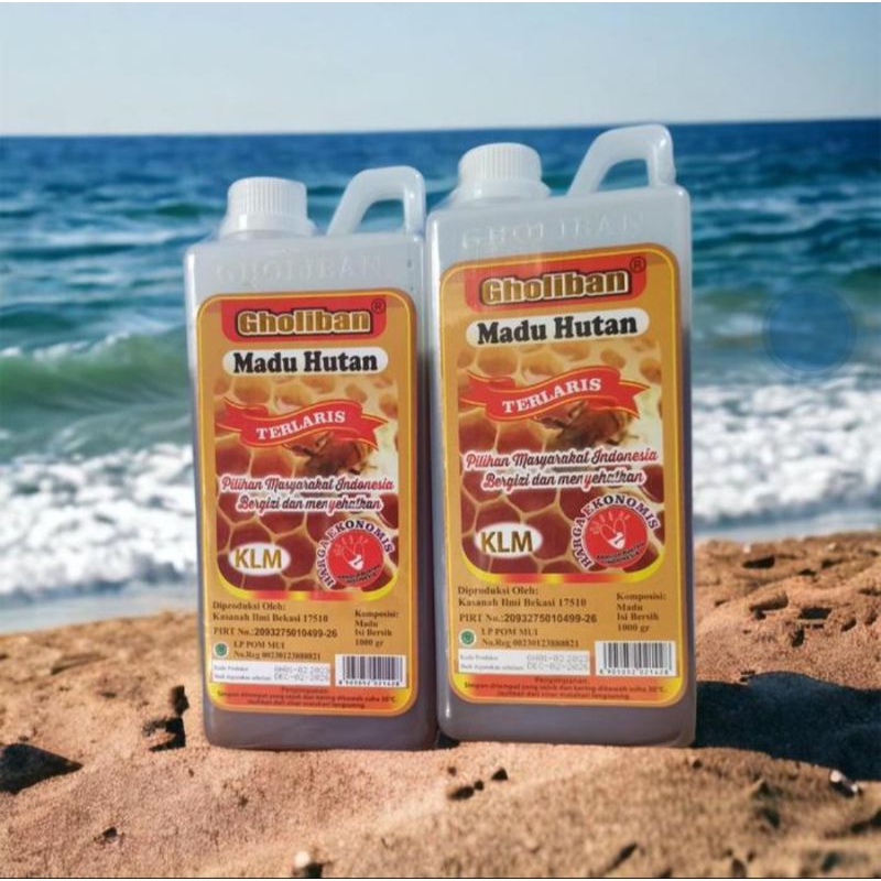 

Madu Hutan Kalimantan Gholiban plus Bee pollen & Royal Jelly 1kg { Agen Resmi Madu Gholiban }