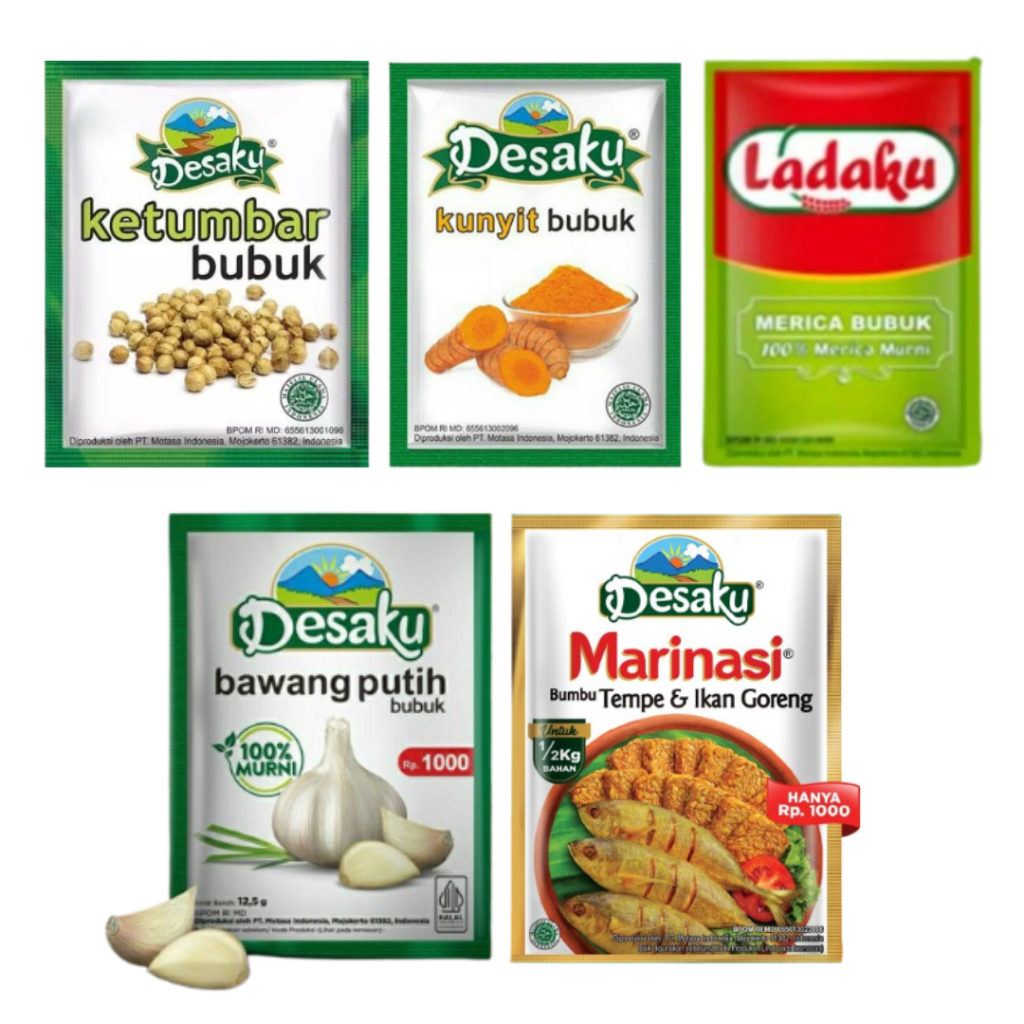 

ANEKA BUMBU REMPAH BUBUK DESAKU, LADAKU/MARINASI/KUNYIT BUBUK/ KETUMBAR BUBUK/BAWANG PUTIH BUBUK