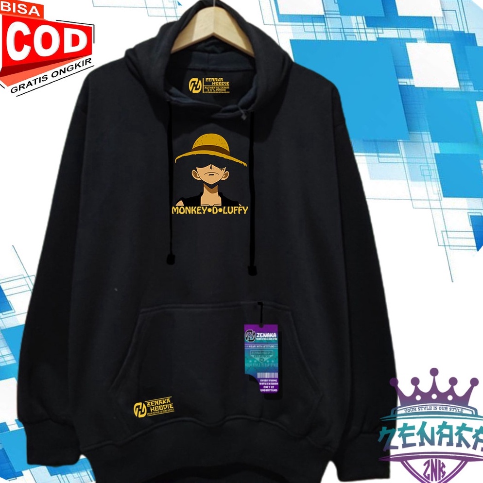 55NEW STOCK Sweater Pria Anime One Piece Marun Sweater Pria Distro Original 1 Halus Tebal Jaket Pria