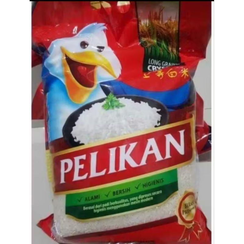 

Beras pelikan dan beras bejana mas kemasan 5kg