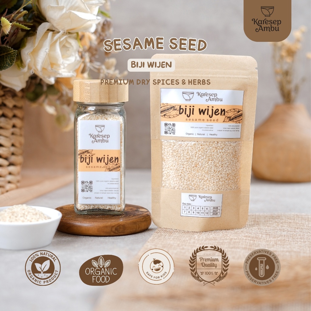 

Biji Wijen / White Sesame Seed - Bumbu Dapur Rempah Premium Asli Murni Organik by Karesep Ambu