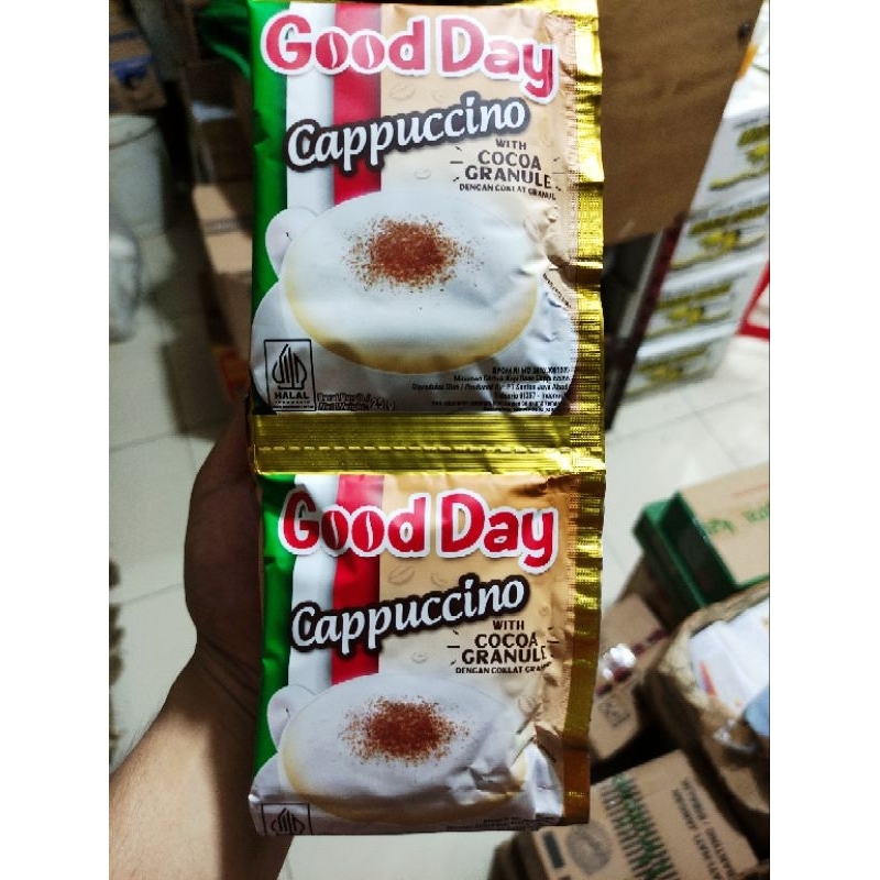 

Kopi Good Day Cappuccino With Cocoa Granule 1 Renceng Renteng 10 Sachet Capucino