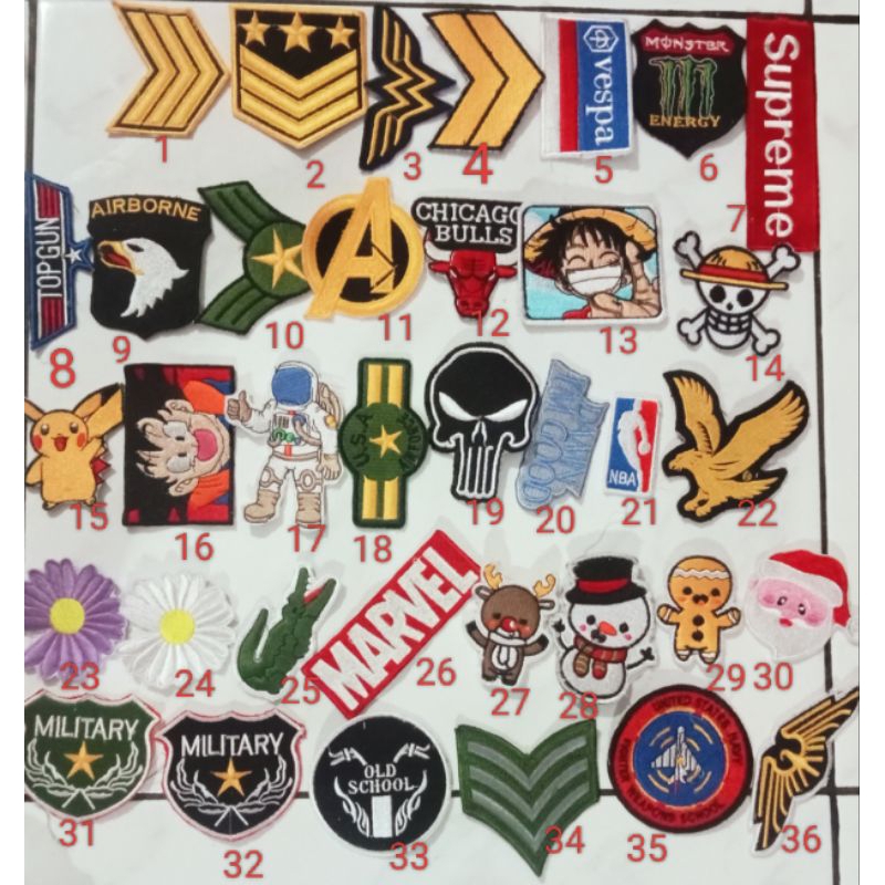 patch full bordir keren lucu tempelan baju