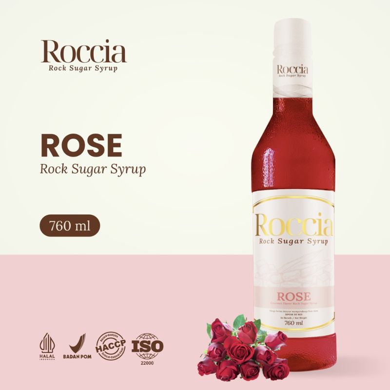 

Roccia Rock Sugar Syrup Rose - Syrup Gula Batu Rasa Mawar 760ml