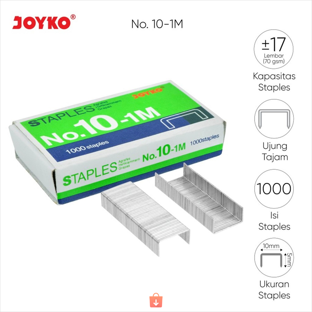 

PAKET 3 PCS JOYKO Staples No 10-1M / Refill Isi Staples Stepler Hekter 1000 pcs No 10