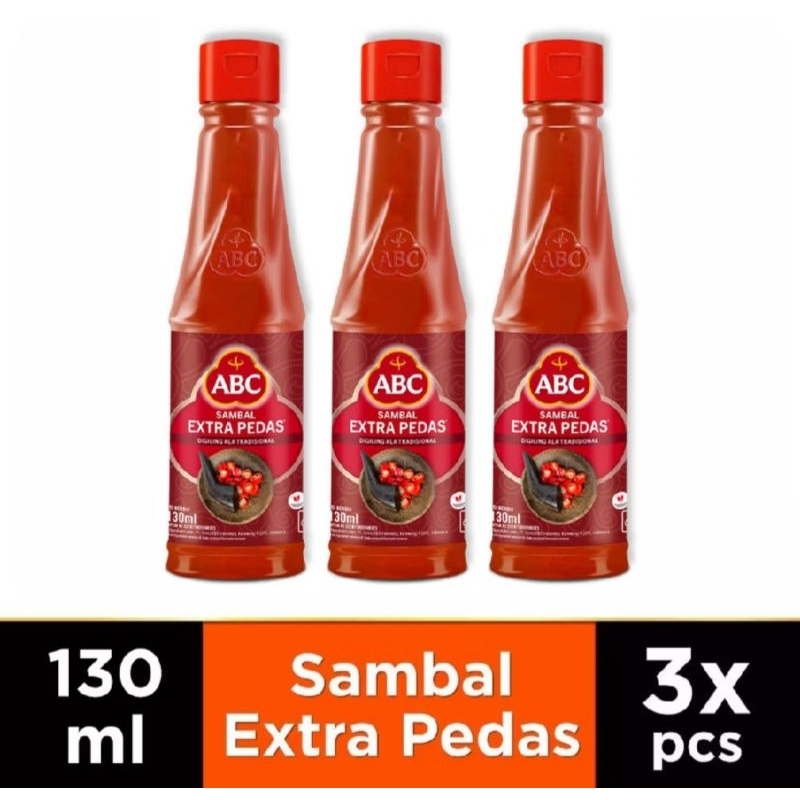 

Saos sambal abc ektra pedas 130ml x3 botol