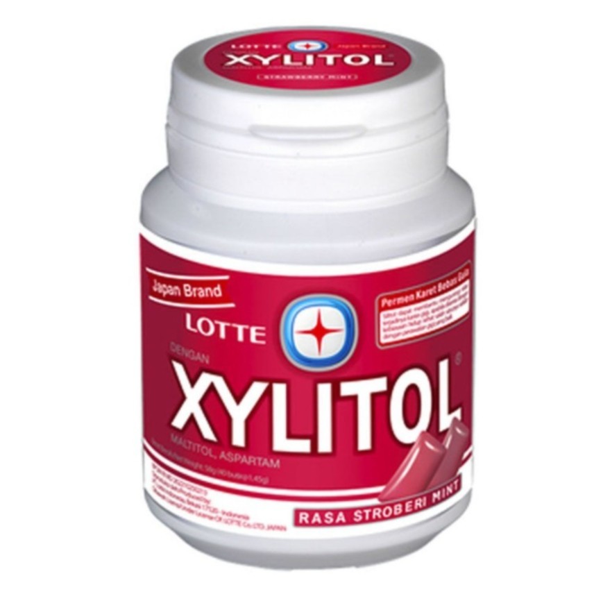 

Xylitol Strawberry Mint Botol 58g / Permen Karet / Candy Penyegar Tenggorokan