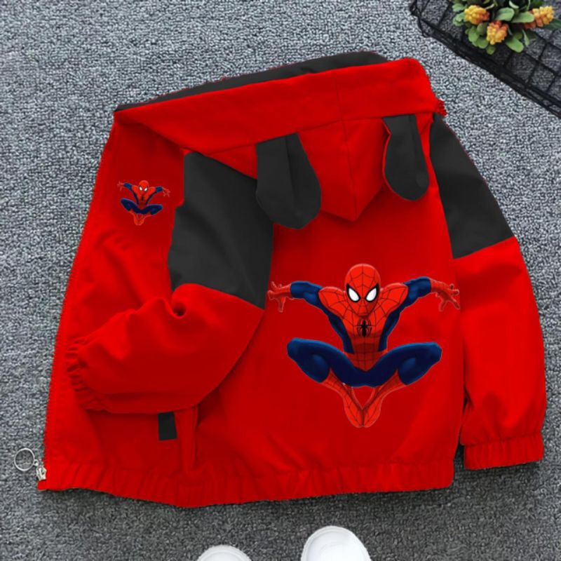 JAKET ANAK Laki-laki Kombinasi lucu keren bermotif Friendly Neighborhood Spider-Man
