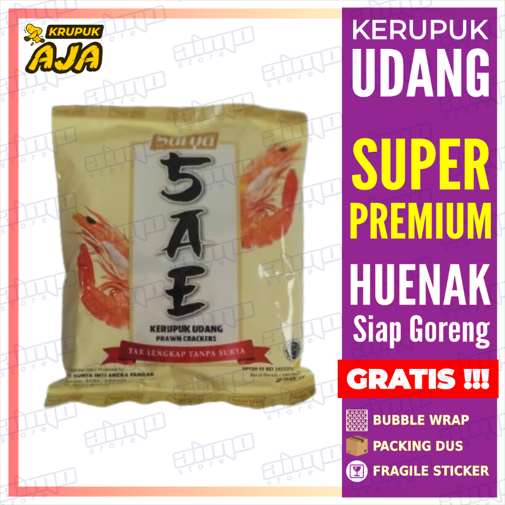 

Kerupuk Udang SAE Super | Krupuk Udang Premium | Enak Gurih Renyah Rasa Udang - Kemasan keren 250gr - Mantap Bener