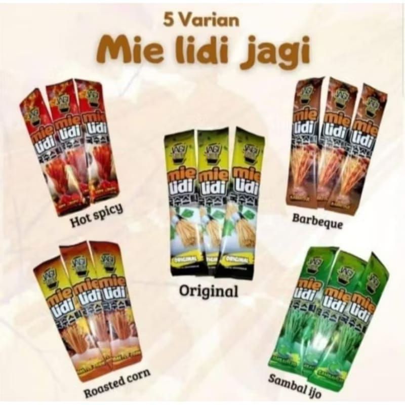 

10 BUNGKUS MIE LIDI(CAMPUR VARIAN RASA)