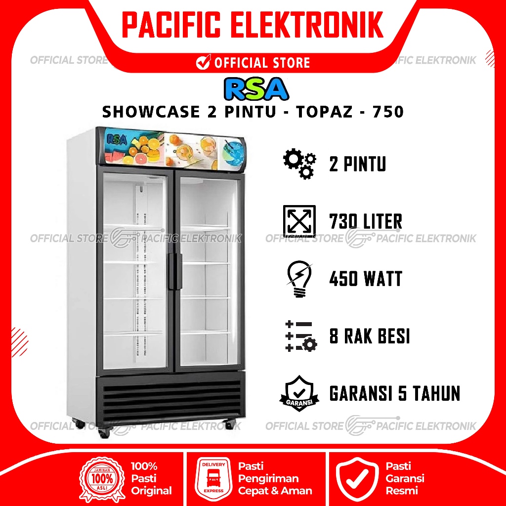 Showcase RSA 2 Pintu 730Liter TOPAZ 750