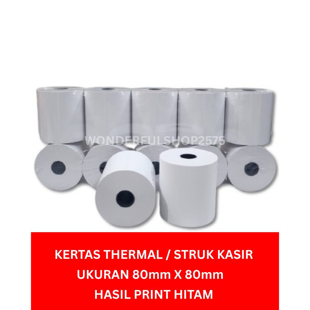 

Kertas Struk Kasir 80 X 80 mm Kertas Thermal Paper Ekonomis