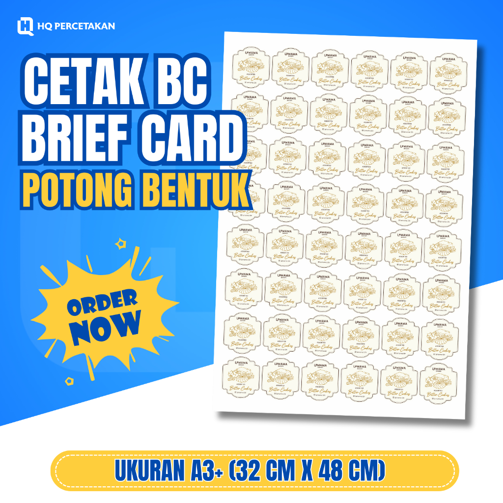 

CETAK BRIEF CARD (BC) A3+ POTONG DIE CUT | HANG TAG KARTU UCAPAN LABEL