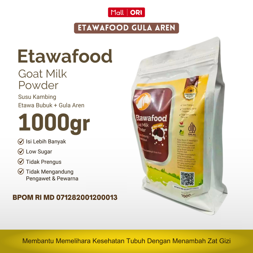

Susu Kambing Etawa Food Bubuk 1kg Etawafood Goat MIlk Powder Rasa Gula Aren Original BPOM