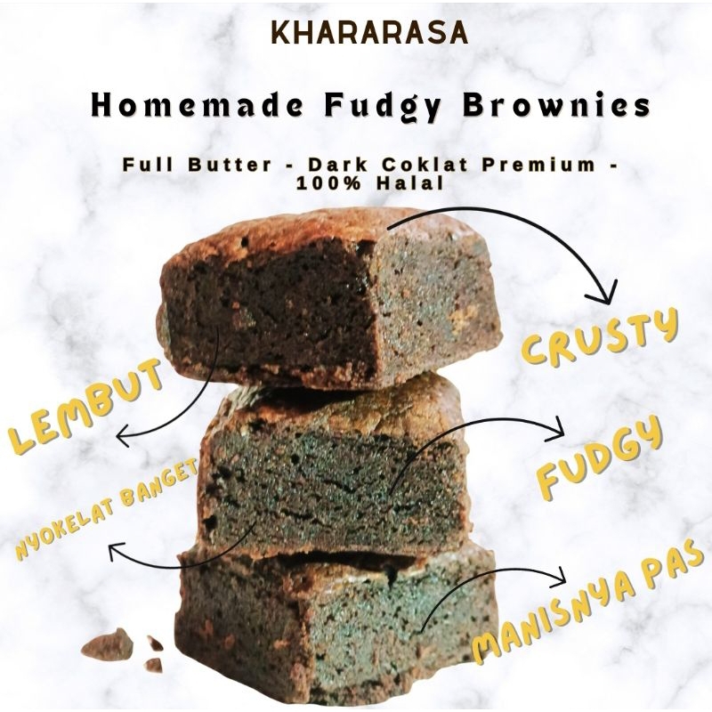 

Brownies fudgy sekat coklat premium / Hampers / Hadiah / Oleholeh