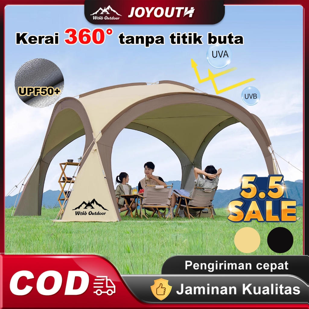 JOY Tenda Dome Camping 8-10 orang Tenda Dome Otomatis Anti Air & UV Tenda Kanopi Besar Outdoor Tenda