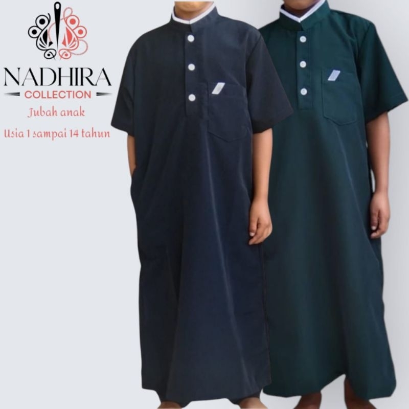 Gamis koko anak laki-laki lengan pendek/jubah anak laki-laki lengan pendek 1-14 th