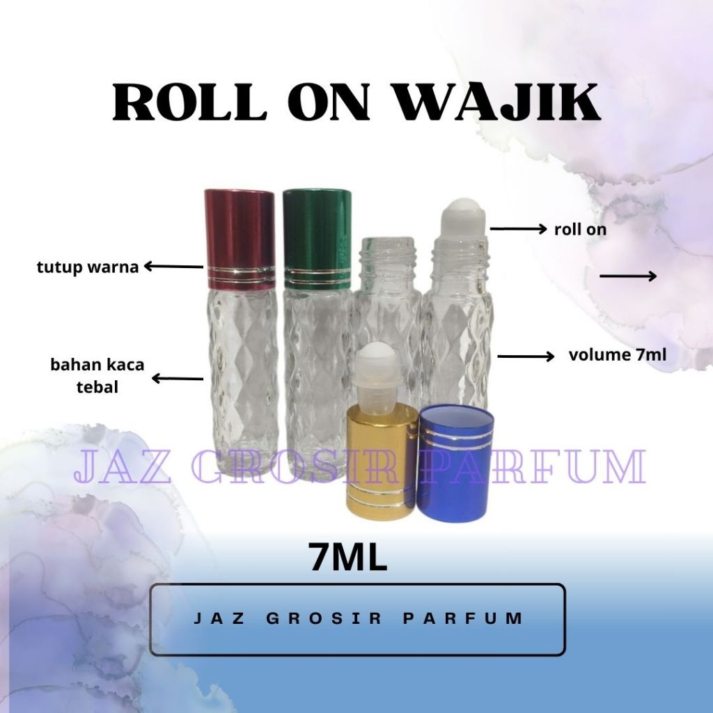 [ 1 DUS ] Roll On Wajik 7 ml Botol Parfum Roll On Ukuran 7ml harga 1 dus / karton TERMURAH