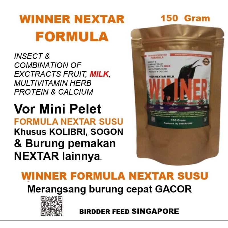 Vor WINNER NEXTAR Susu Mini Pelet Pakan Kolibri, Konin, Sogon 150 Gram