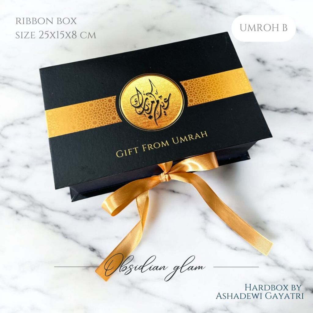 

HARDBOX BY ASHADEWI - HAJI DAN UMROH - OBSIDIAN GLAM - UMRAH A (25X15X8 CM) / BOX / HAMPERS