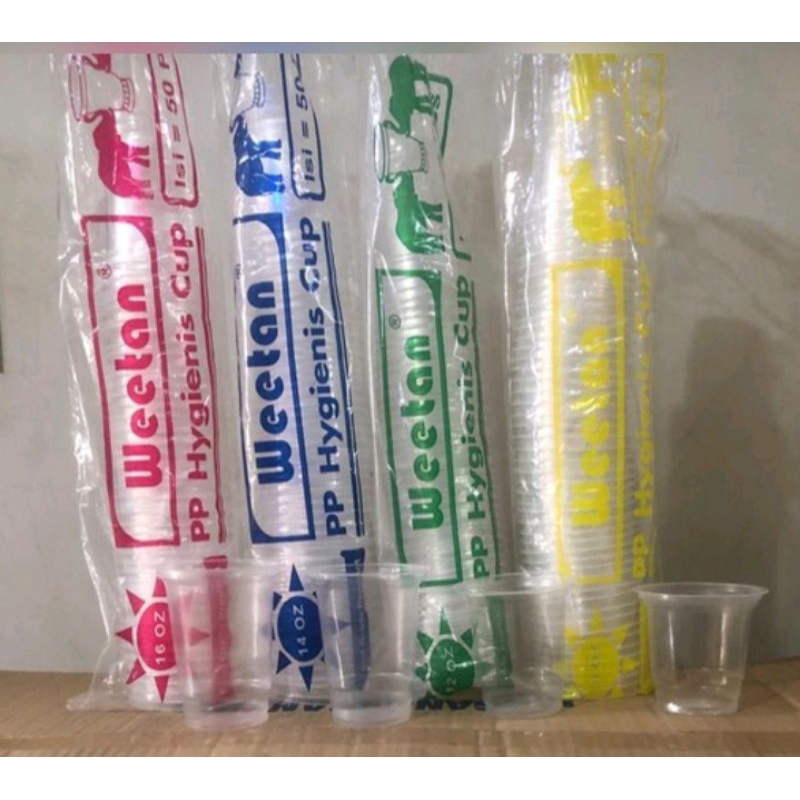 Gelas plastik Cup POP ice 16 Oz bening tebal