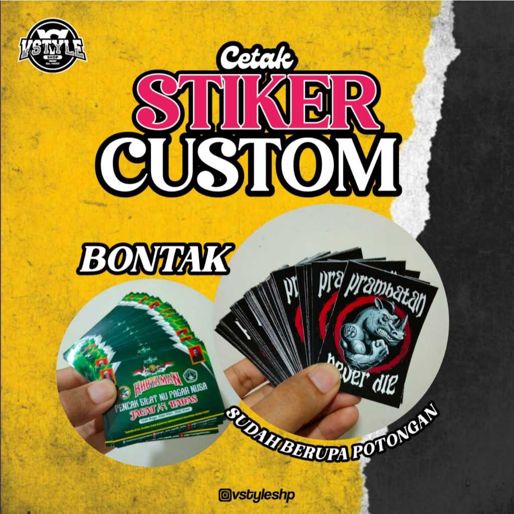

Stiker Custom Bontak A3 / Stiker bontak biasa
