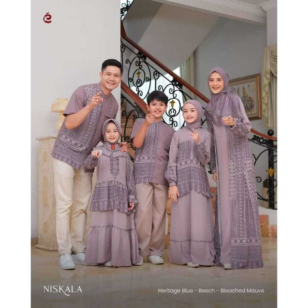 KEKE - SARIMBIT LEBARAN NISKALA SERIES BLEACHED MAUVE BUSANA MUSLIM COUPLE BY KEKE