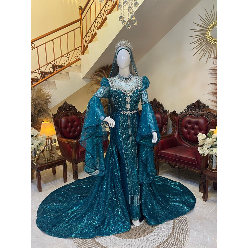 Gaun pengantin | Gaun pengantin muslimah | Gaun pengantin mewah elegan | Gaun pengantin premium
