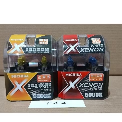 Bohlam halogen foglamp kabut mobil kuning gold vision biru xenon white type H3 12 volt 55 watt michi