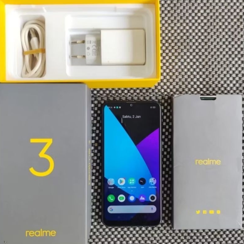 REALME 3 RAM 3/32 & 3/64 SECOND ORI BEKAS GARANSI RESMI