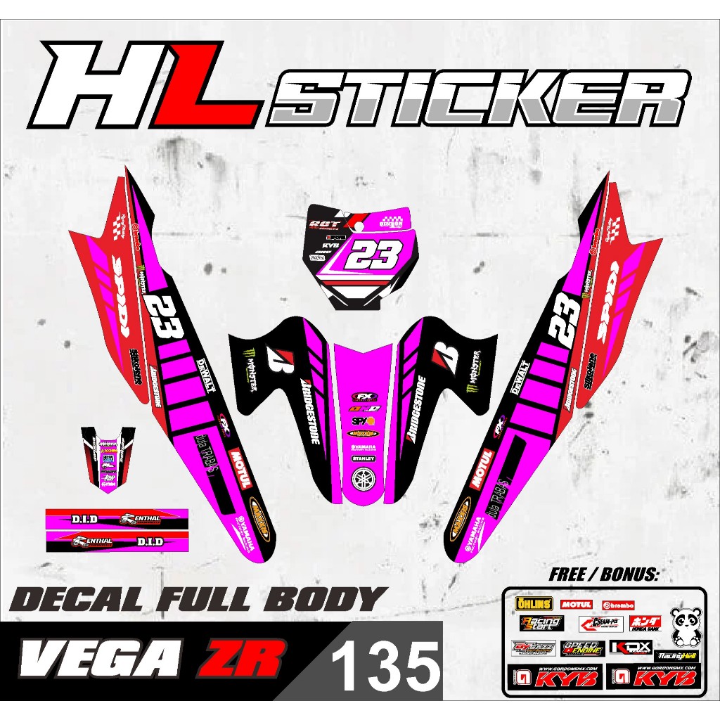 (COD) Sticker Decal RBT VEGA ZR BEBEK STANDAR  MODIF SUPERMOTO RBT new terbaru terkece termbois HL v
