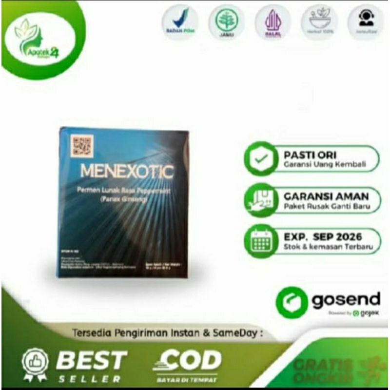 

Menexotic Permen Lunak Rasa Peppermint Ginseng* 25 Candies x 4g
