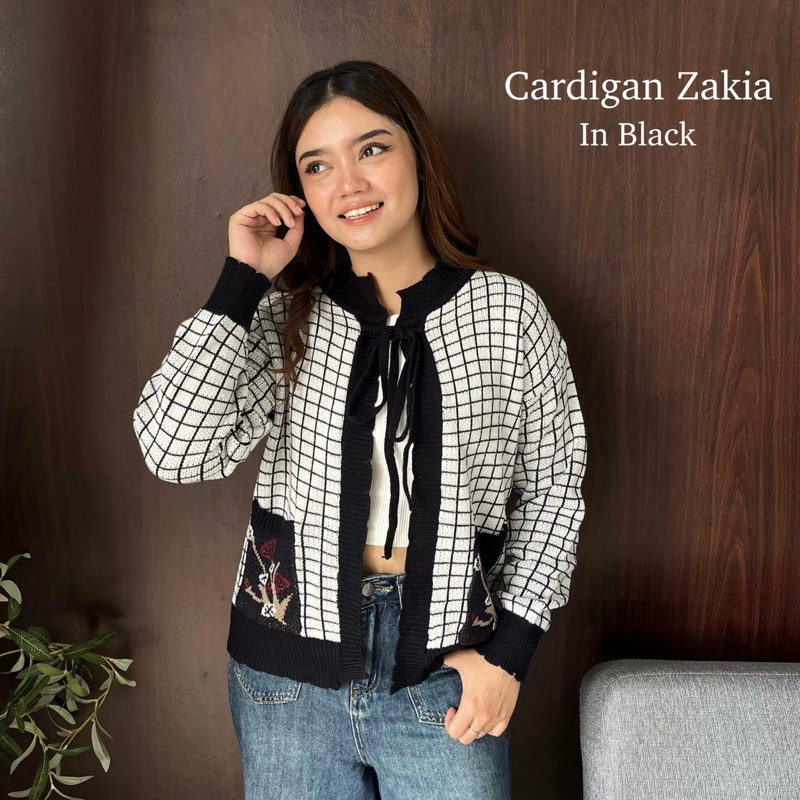Cardigan Rajut Oversize Premium Motif Kotak ZAKIA
