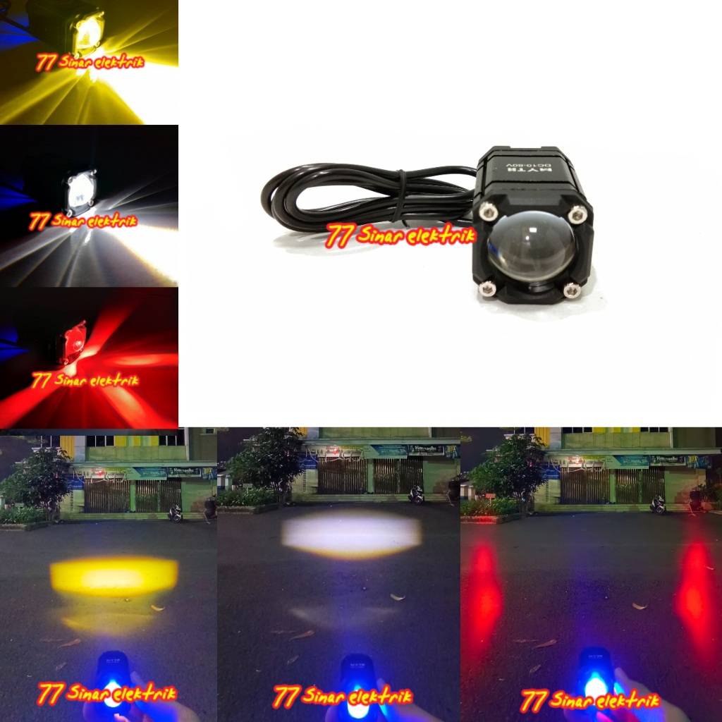 Lampu Tembak Sorot Led D2 Demon Merah MYTH Jauh Dekat Lampu Tembak Sorot Led D2 Laser