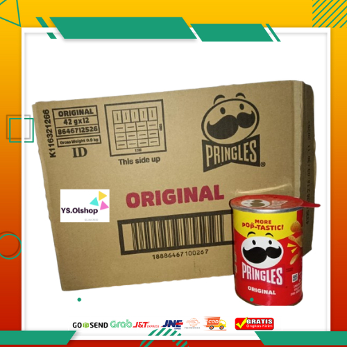 

1 DUS POTATO KENTANG PRINGLES ORIGINAL Isi 12 Pcs x 42 Gr Food Snacks original Chips Keripik Camilan