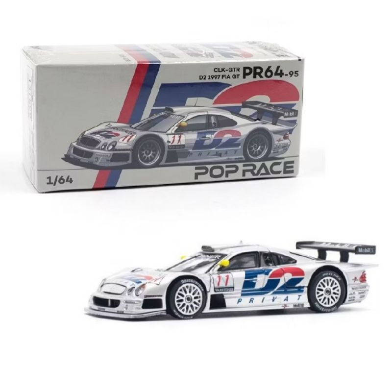 POP RACE 1/64 Mercedes Benz CLK AMG GTR 1997 FIA GT 2D PRIVAT