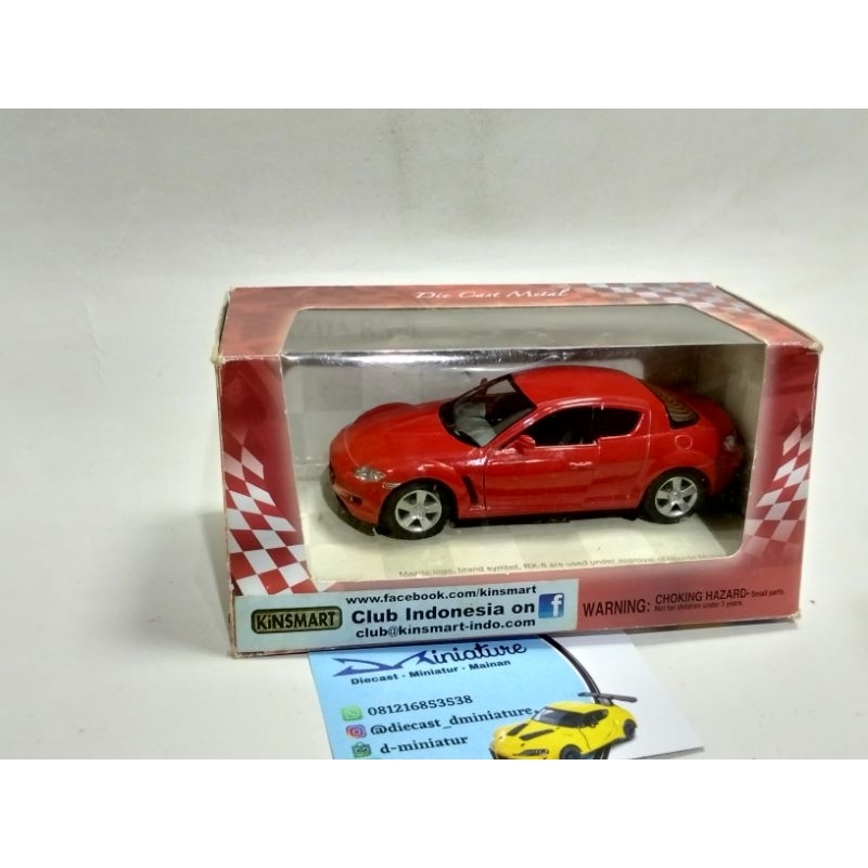 Diecast Miniatur Replika Mainan Mobil Sport Car Merk Kinsmart Skala 1 32 Mazda RX 8 Langka Termurah