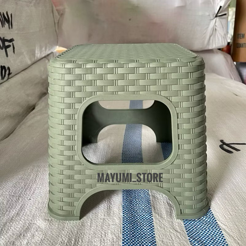 NS - Dingklik Pendek Rotan Abu / Kursi Plastik / Dingklik Plastik Tebal Merk NS