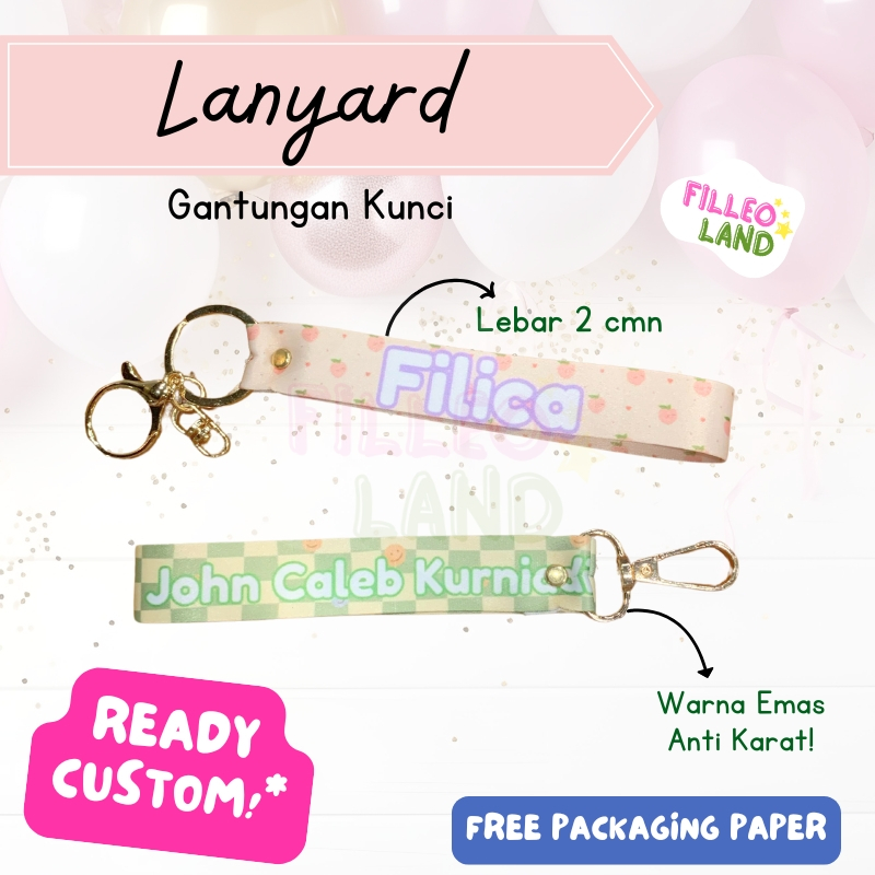 

Lanyard Gantung Kunci Nama Anak Custom Desain Keychain Lanyard Name for Hampers Goodie Bag Birthday Ulang Tahun