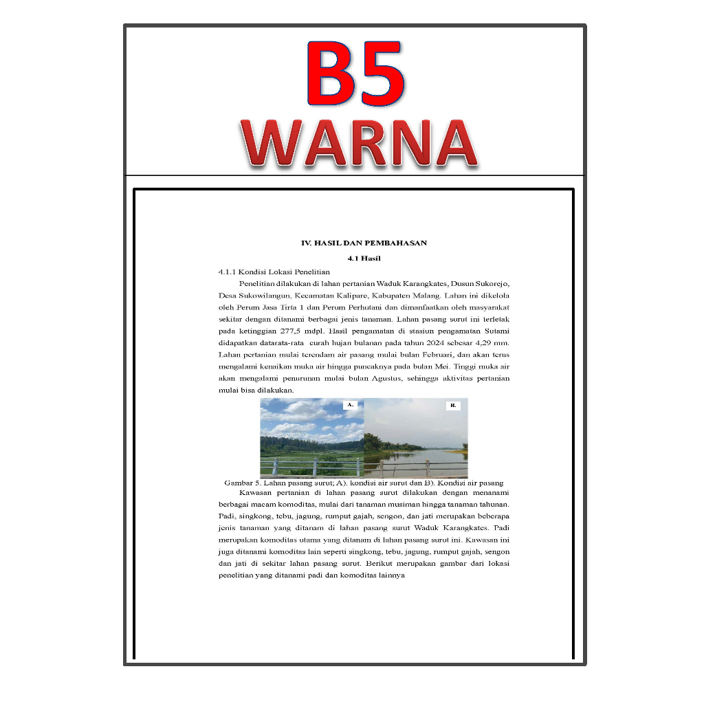 

[Warna50%] Jasa Cetak Print Dokument HVS Ukuran B5 70gsm Cepat dan Murah